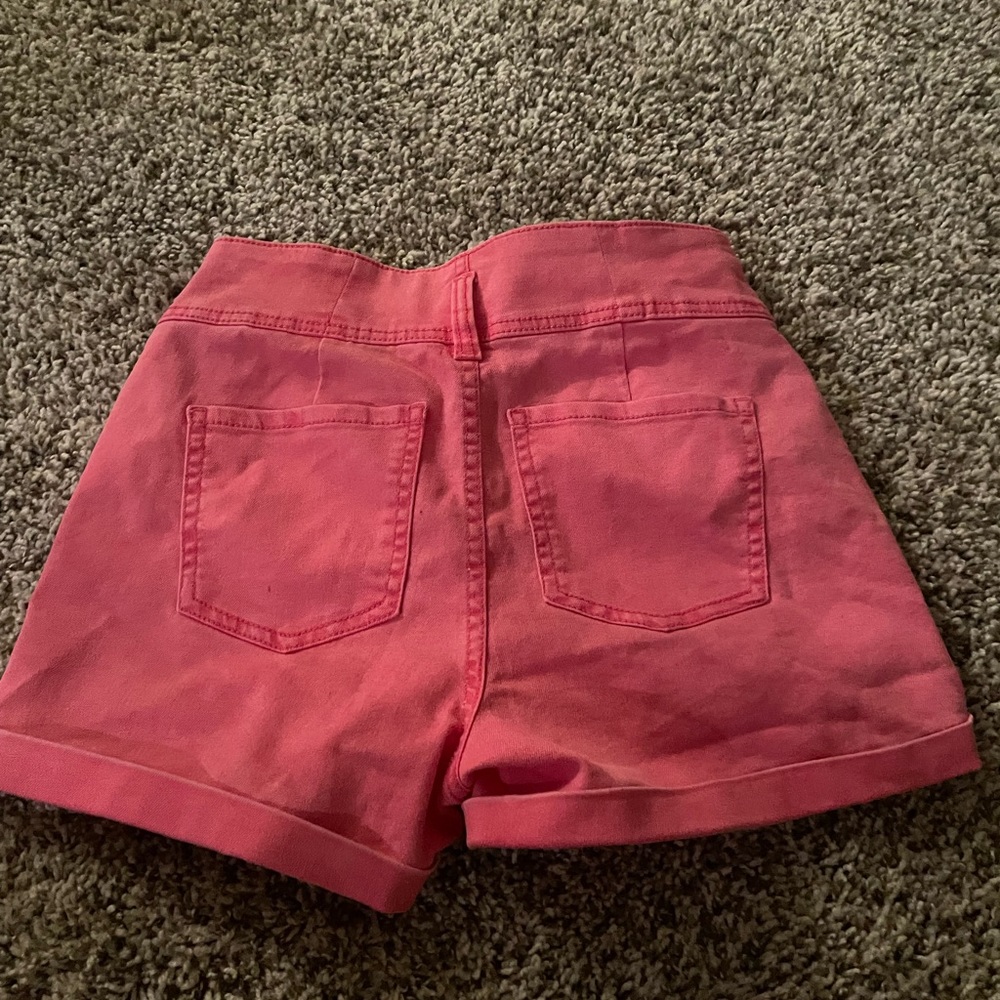 Pink jean shorts